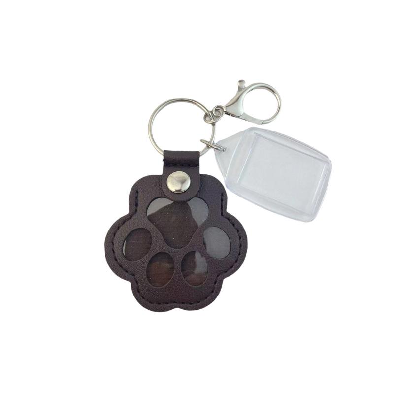 Leather Pet Fur Keepsake Keychain: Cute Cat & Dog Hair Bag Charm Ornament