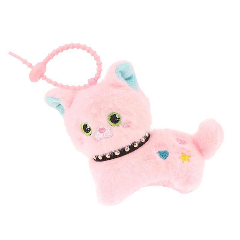 Niedliche Katze Plüschtier Schlüsselanhänger Cartoon Kätzchen Weiche Stoffpuppe Anhänger Autoschlüsselring Rucksack Tasche Dekor Kindergeschenk