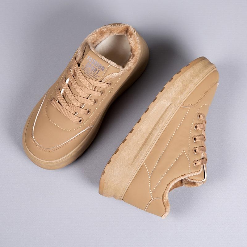 Winter new thick-soled velvet board shoes women's ins versatile height increase two cotton casual shoes warm cotton shoes