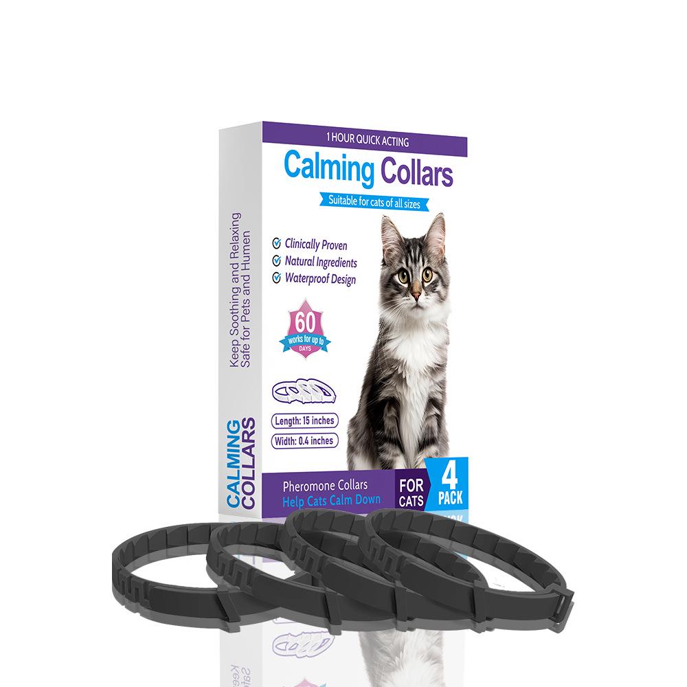 Chenxin 4-Pack Pet Calming Collar: Pheromone-Infused to Relieve Anxiety in Cats & Dogs