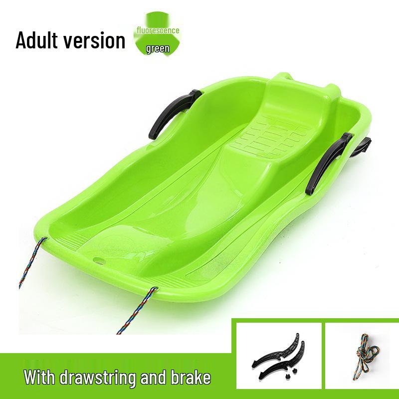 87cm Double Snowboard Sled with Brake and Rope for Adult Skiing