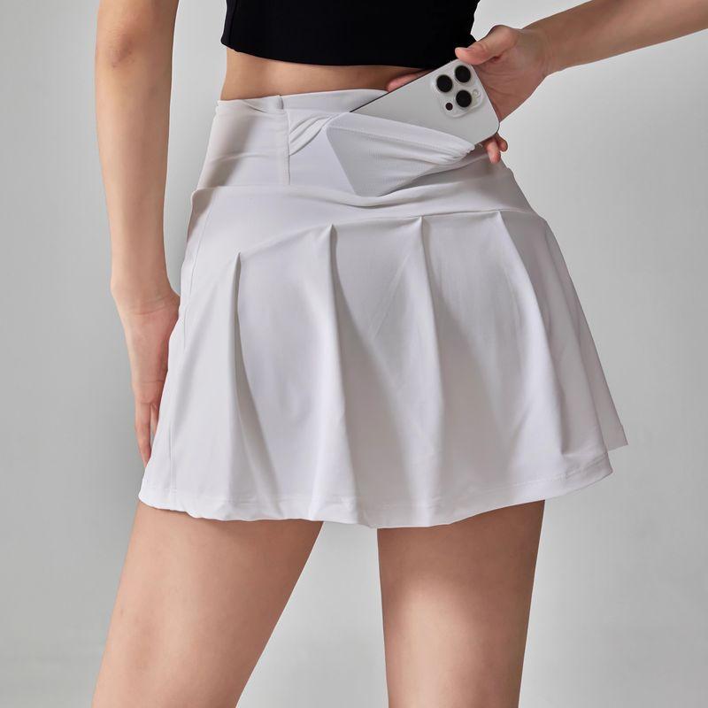 

Yoga Skirts Women s Summer Quick-Drying Fashion Tape Tennis Skirt Breathable Slimming Running Sports Short Skirt Fitness Three-Point Skirt White M