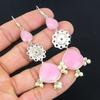Pink Chalcedony Gemstone Mother Birthday Dangle Earrings Jewelry Sterling Silver