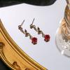 4Pcs Fashion Vintage Necklace Earrings Bracelet Rose Alloy Flower Jewelry Set French Style Delicate Women Jewelry Suit Wedding