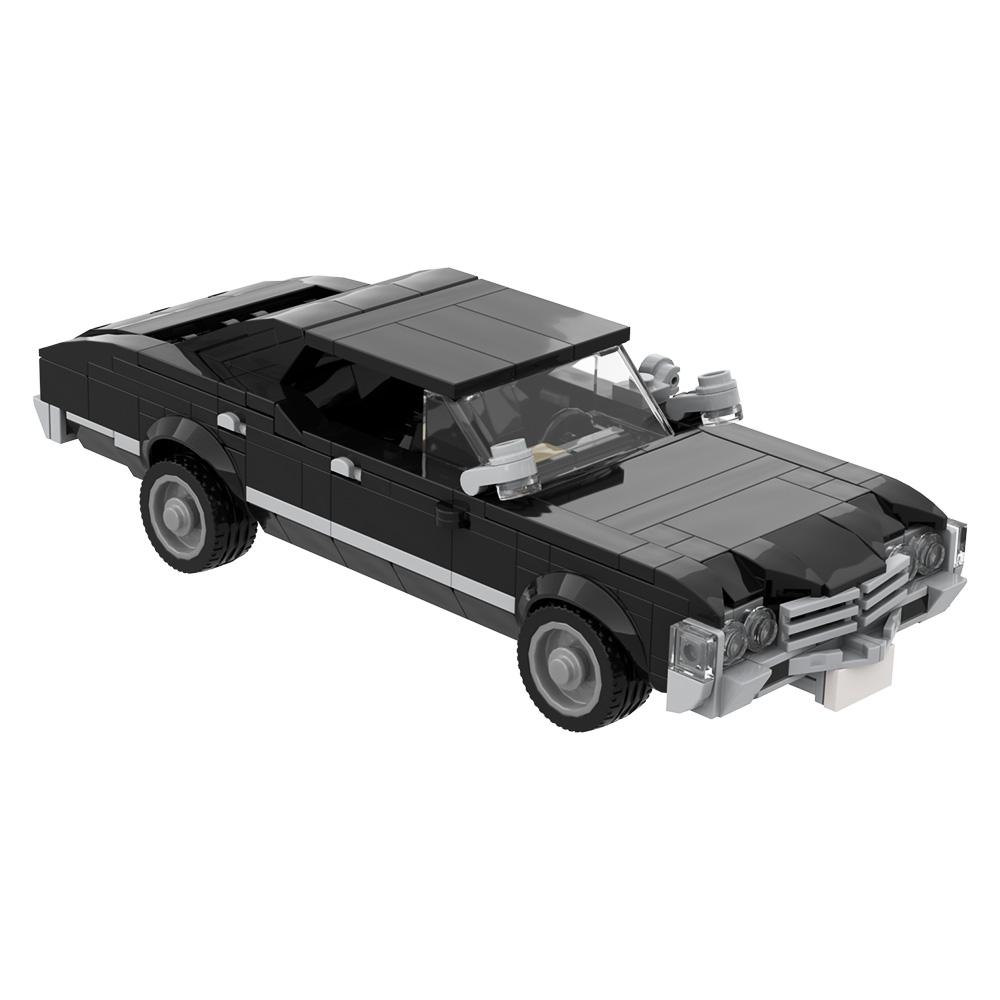 MOC Supernatural Impala Automodell aus Bausteinen, Film Supernatural, 1967 Chevrolet Impala, schwarzes Auto, Spielzeug aus Bausteinen, Geschenk für Erwachsene