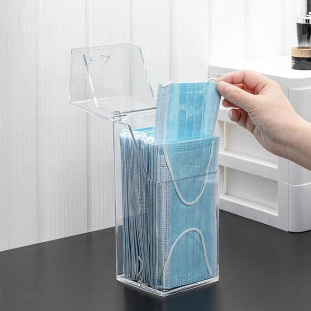Transparente Transparente Masken Aufbewahrungsbox Klappdeckel Stifte Aufbewahrungsbehälter Stifthalter Schlafzimmer