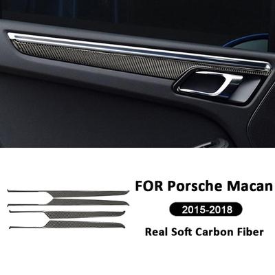 Pro Porsche Macan 2015-2018 Karbonové vlákno Roadster Vnitřní lišty tažných madel dveří Dekorace interiéru Samolepka Příslušenství