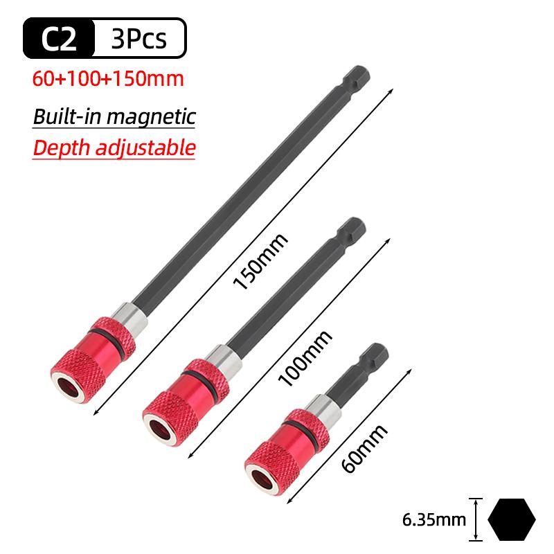 1/4" Hex Magnetic Screwdriver Bit Holder Quick Release Adapter Extension Rod Electric Drill Hand Tools 50/60/75/100/150/300mm