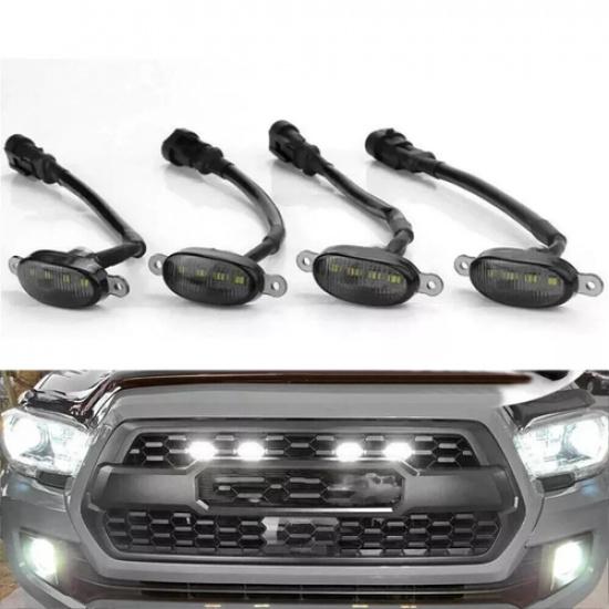4Pcs LED Front Grille Light Raptor Style-Grill For Jeep Grand Cherokee 2003-