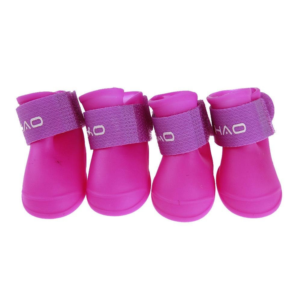 4 SZT Wodoodporne Buty Przeciwdeszczowe dla Psa Zimowe Buty dla Małego Psa Gumowe Buty dla Psa Outdoorowe Ochronne Kalosze Antypoślizgowe Akcesoria dla Zwierząt