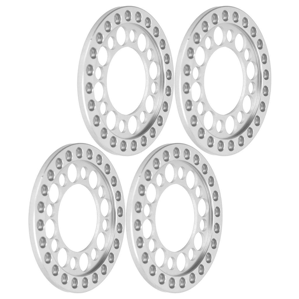 4pcs RC Wheel Rim Ring Beadlock Wheel Rim Replacement Ring for Axial SCX10 90046 for Traxxas TRX4 1 10 RC Car Silver