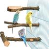 Pack of 3 Apple Wood Bird Perch Cage, Natural Wood Parrot Perch