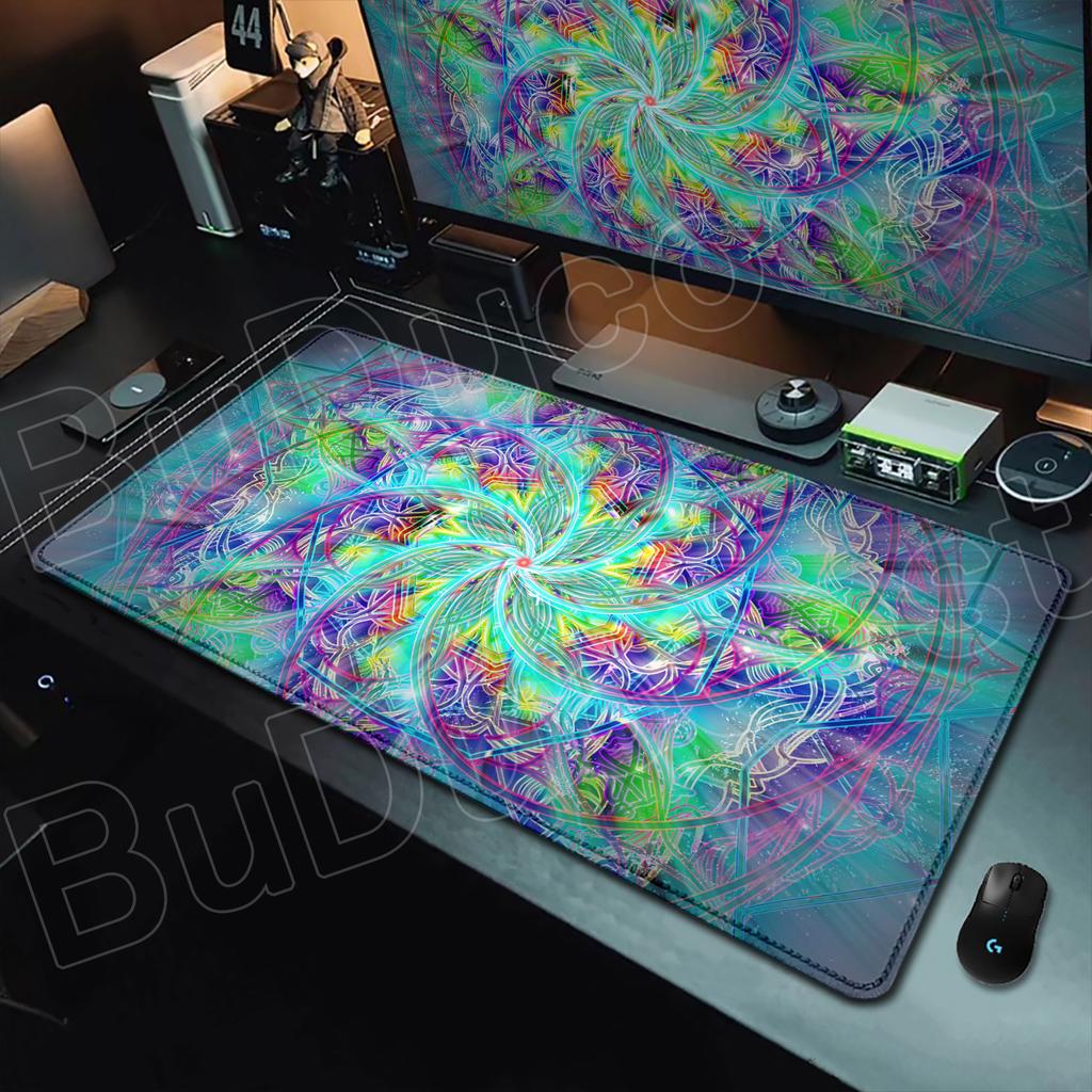 Mandala Mauspads Gaming Zubehör Büro Gamer Tastatur Cooles Technologie Muster Schreibtischunterlage Rutschfest Laptop Großes Gummi-Mauspad