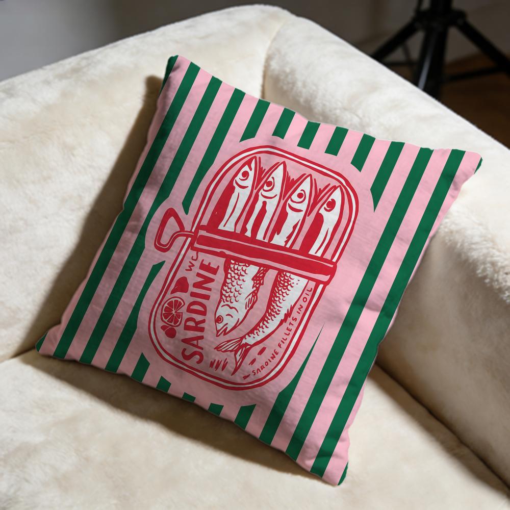 Federa Cuscino Sardina Morbida Decorativa Adatta per Camera da Letto Divano Auto Viaggio