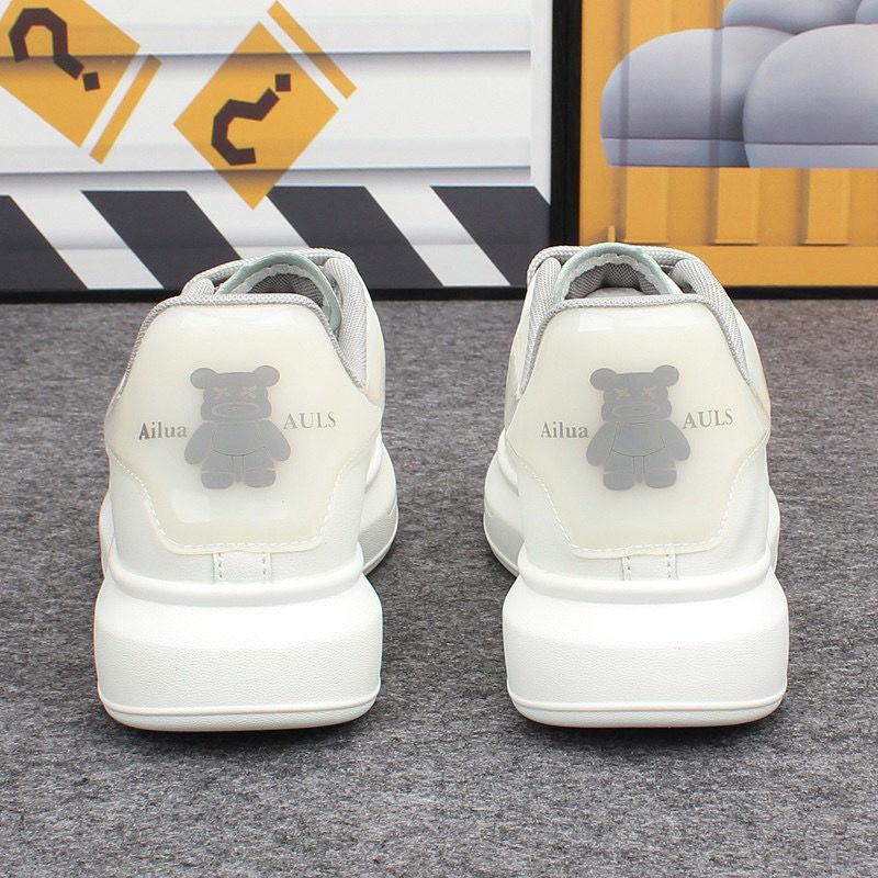 

Модные белые туфли для мужчин, универсальные туфли на шнуровке на толстой подошве, модные студенческие повседневные спортивные туфли на мягкой подошве для 39