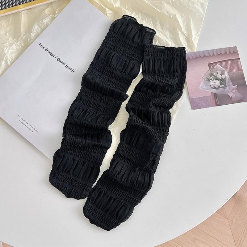 Womens Lace Socks Mesh Lace Skinny Socks Knee High Sheer Socks Campus Style Girl Campus Style Socks for Skirt