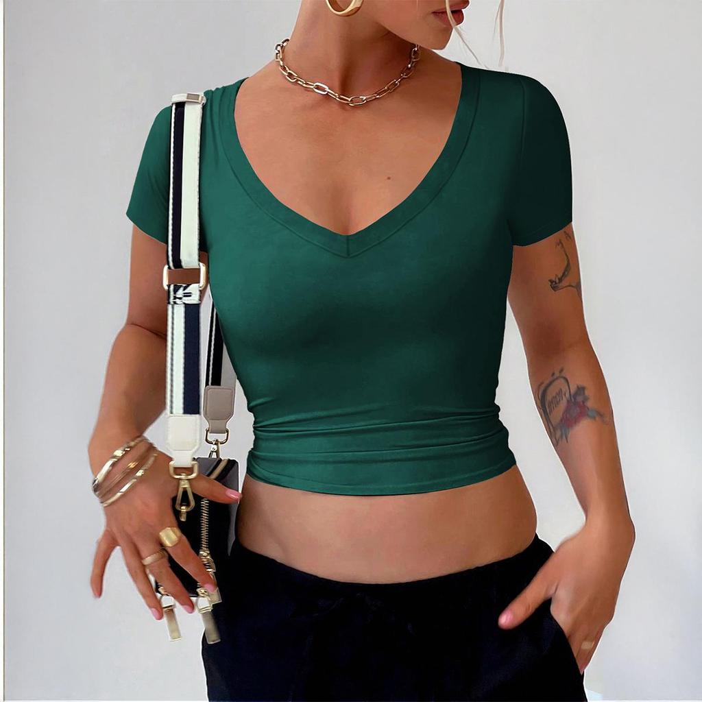 Di Yun Y2K Hot Girl Square Neck Short Sleeve Top - Women's 2025 Autumn/Winter Collection