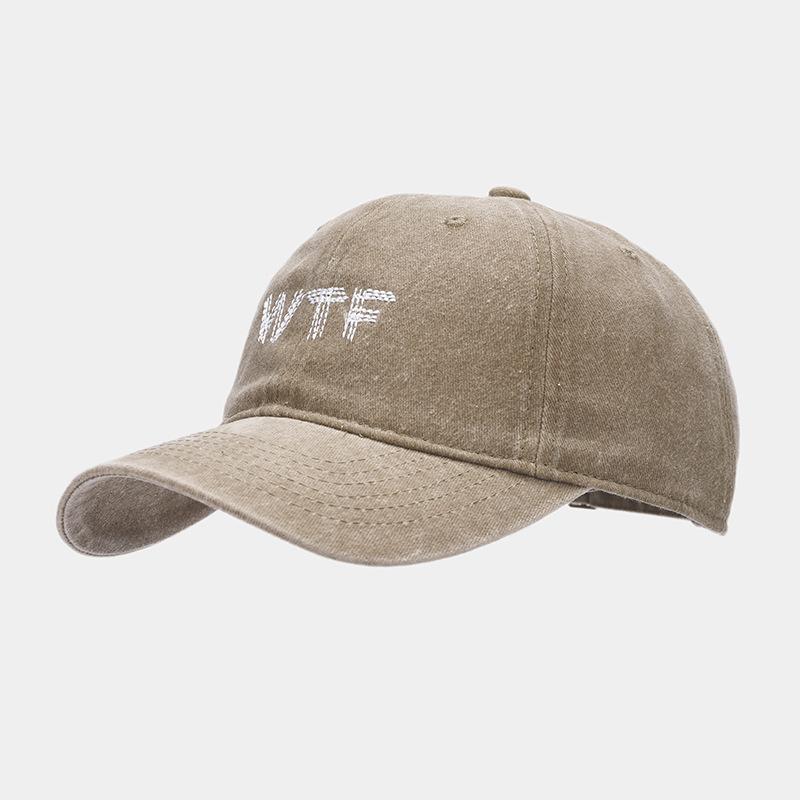 Hot Sale WTF Embroidered Baseball Cap Men's Washed Old Personality Cap Women's Trend Show Face Small Hat