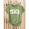Simple TEACH Letter print women's clothing T Shirt 2026 Spring and summer casual short-sleeve shirt Casual loose-fitting slimming top for daily