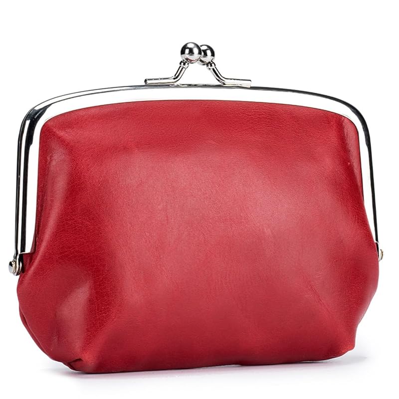 

wallet ladies pouch long wallet Parent and child genuine leather compact large capacity wallet accessory case card holder (red)