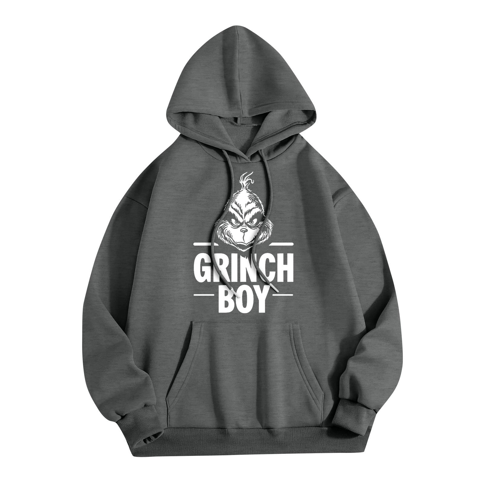 

Женская модная повседневная толстовка с капюшоном и карманами с рождественским принтом M