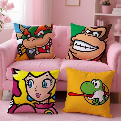 Style Super Mignon M-Mario Jeu Housse d'oreiller Motif Imprimé Housse d'oreiller Pour Salon Canapé Housse de Coussin & Décor de Chambre à Coucher