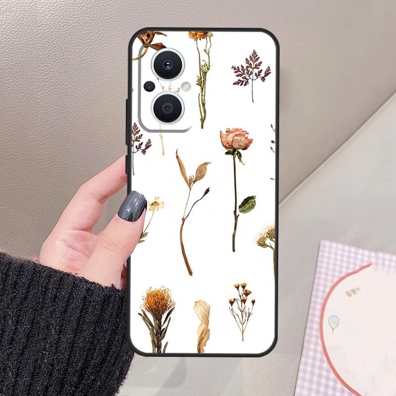 Flowers Pressed Funda For OPPO Reno 12 F 11F 13F 14F 10 13 14 15 Pro 7 8 Lite OPPO Find X8 X6 X5 X9 Pro Case