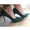 Scarpe da Donna con Tacco Alto 9cm Décolleté Stripper Scamosciato Floccato Taglie Forti Escarpins Tacchi da Matrimonio Sposa Lady Scarpe Verdi Blu Gialle