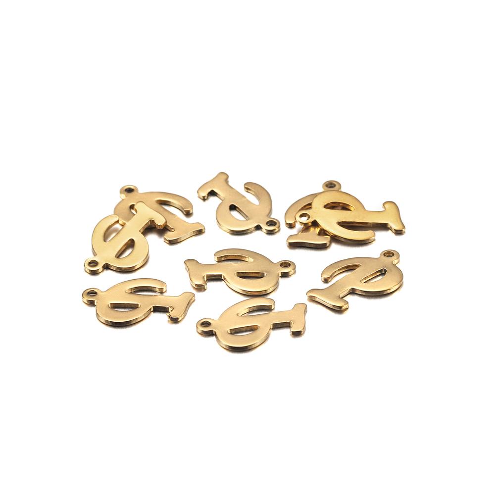 30Pcs Gold Color Stainless steel English Alphabet Letters Charms Pendants A-Z DIY Craft Bracelet Jewelry Making Accessories
