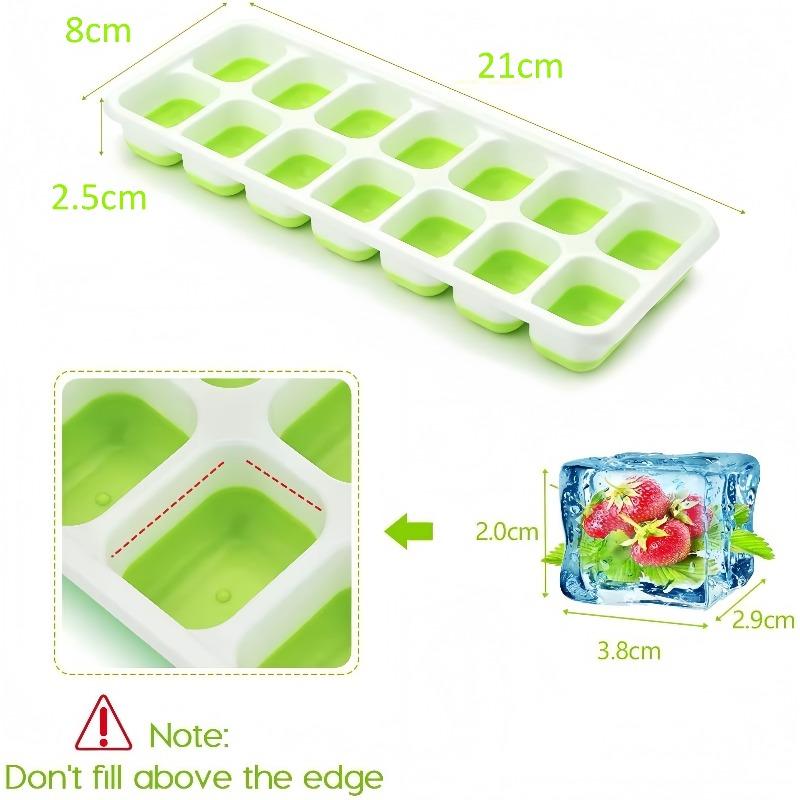 14 Grids Silicone Ice Cube Mold with Cover Square Ice Cube Tray Mold Ice Cube Manufacturer Bar DIY Ice Cocktail Freezing Tool