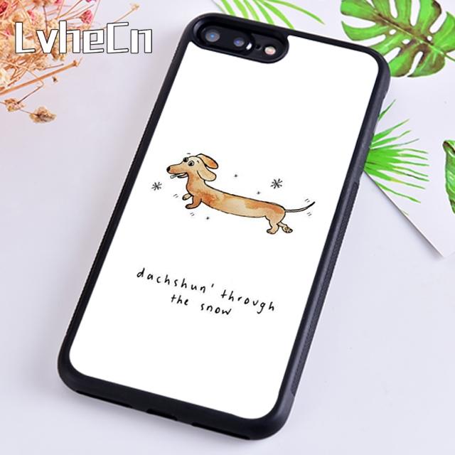 Cartoon Dachshund Sausage Dog Phone Case For iPhone 17 Air 13 12 Cover For Apple 14 15 16 Pro Max Plus Plus