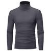 Spring and Autumn Men's Slim Fit Stand Up Collar Base Shirt, High Neck Long Sleeved T-shirt, Casual Versatile Solid Color Pullover