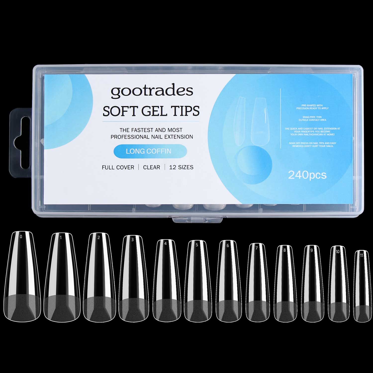 

Gel Full Cover Nail Tips Square/Almond/Stiletto/Coffin Shape Gel Nail Tips Soft Gel Nail Extension Medium Coffin