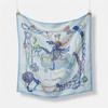 Twill Silk Scarf Woman Giraffe Painting Square Scarves Wraps Bandana Small Hijab Silk Foulards Tie Headband Neckerchief 53CM