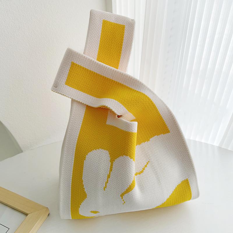 

Сумка-жилет, носочная кукла, приложение, повседневная вязаная сумка, дамская сумка, сумка, клетчатая, контрастного цвета, легкая роскошная дамская сумка 20*35cm