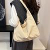 Large capacity bag women's autumn leisure 2025 new simple shoulder canvas bag fashion sense niche commuter tote bag