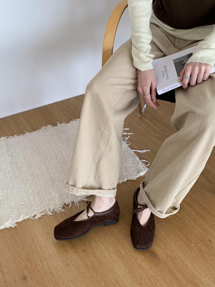 Soft-soled Single Shoes Women's Ladyshoes 2025 Autumn Fashion Shallow Bow Soft Leather Doudou Flat-soled Women's Shoes