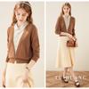 TUHUANG Women's Pure Wool Color-blocked Knit Sweater