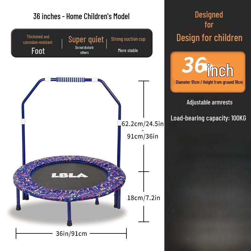 WEZHO Indoor Trampoline with Handrail
