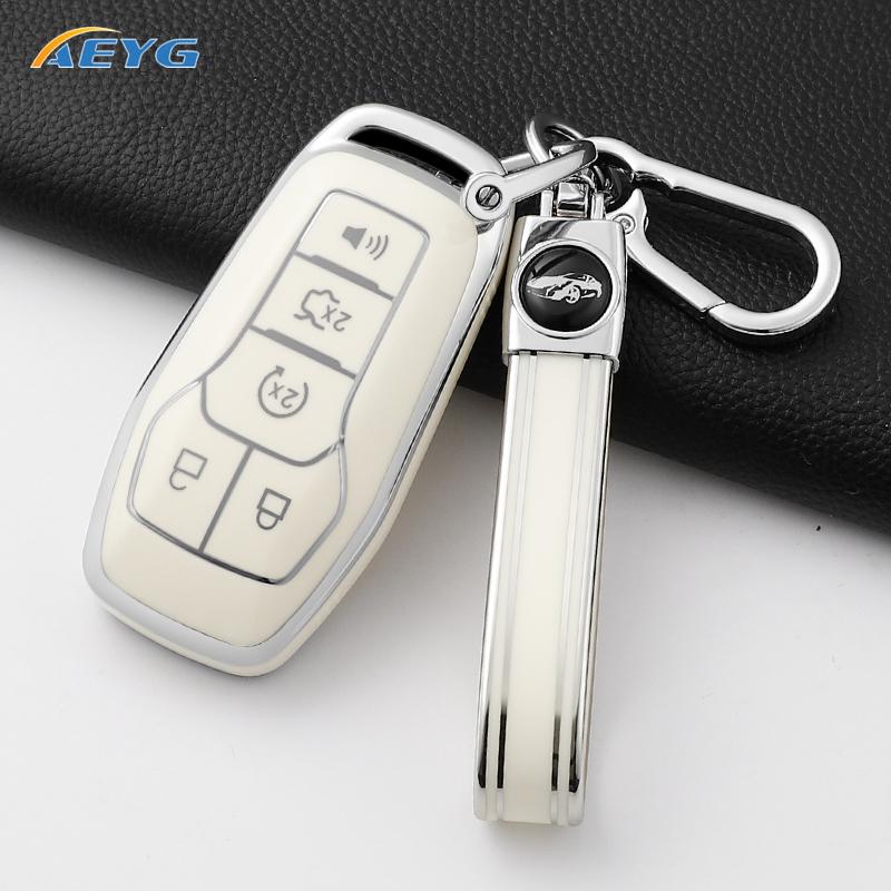 Tpu Car Key Cover Case Shell Fob For Ford Fusion F-150 Edge Explorer Mustang Lincoln Mkz Mkc Platinum  F150 Lariat 5 Buttons
