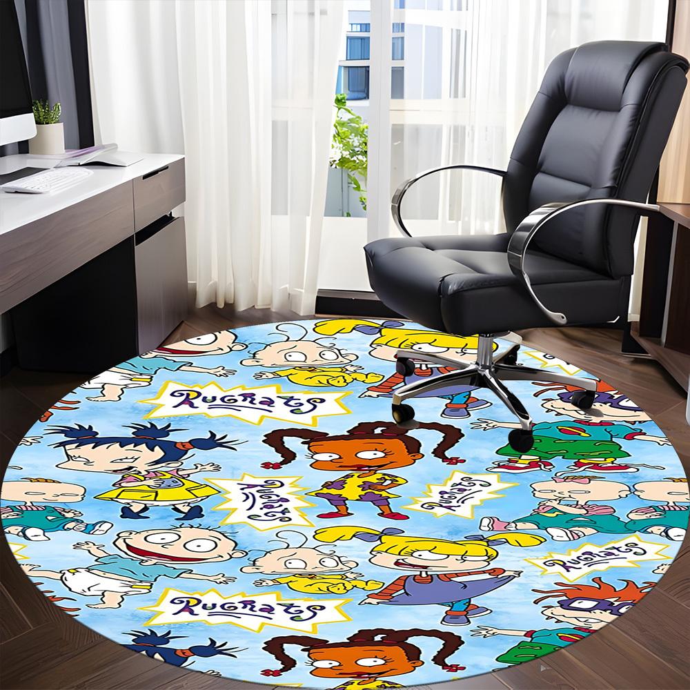 1PC Rugrats Babies Office Round Area Rug, Indoor Mat Suitable For Office, Under Office Chairs Bedroom Living Room Home Decor DT1212032