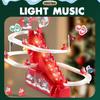 Stunning Santa Claus Climb Stairs Toy Track Slide Christmas Light Music Toy New Year Gift Boy And Girl Toy Home Decoration