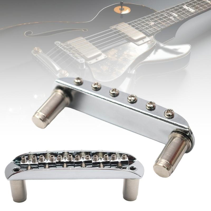 6 String Guitar Bridge String Spacing 10.8mm Threaded Saddles Guitar Bridge Tailpiece Electric Guitar Bridge Enduring