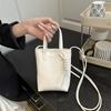 Women's Mini Faux Leather Phone Bag, Trendy Shiny Shoulder Crossbody Purse, Small Handheld Handbag for Daily Outings