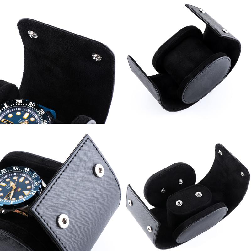 1 Grid Single Watch Box Vintage Pu Leather Slots Flexible Bracket Holder Mechinical Quartz Watch for Business Travel Storage Man