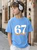 Kids Black 67 Number with Hands Graphic TShirt Soft Cotton Minimalist Tee for Boys  Girlsdf0180