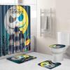 Halloween Shower Curtain Floor Mat Combination Four-Piece Set Bathroom Toilet Carpet Shower Room Foot Mat