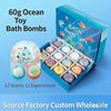Kinder Badeball Explosionsspielzeug Badesalzball Set 70g*12 Badeblasen Badeball Geschenkbox