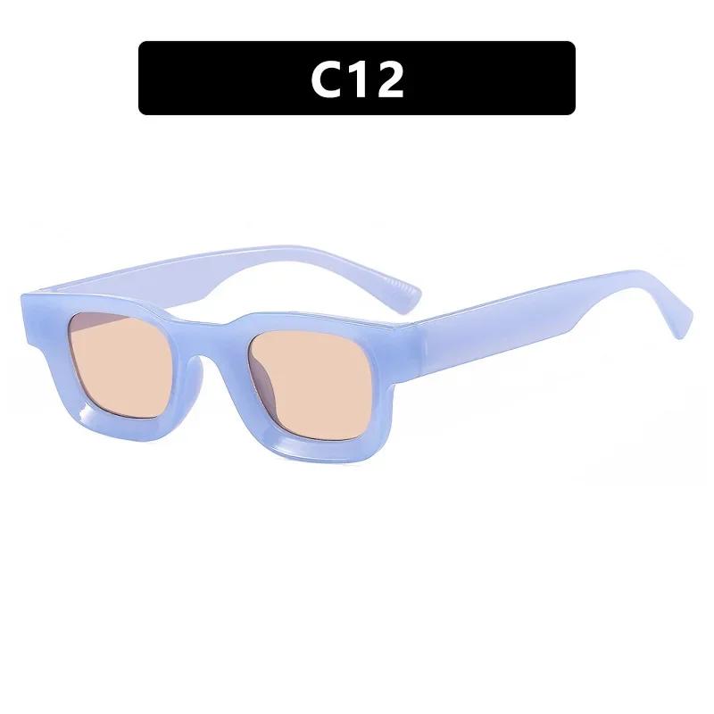 Fashion Travel UV400 Protection Sun Glasses Unisex Small Frame Concave Sunglasses Men Luxury Design Retro Hip-hop Punk Sunglass