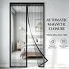 Magnetic Screen Doors, Insect-Proof Door Curtains, High-Density Breathable Mesh, Fly and Insect-Proof Door Curtains for Balconies and Gardens—Black